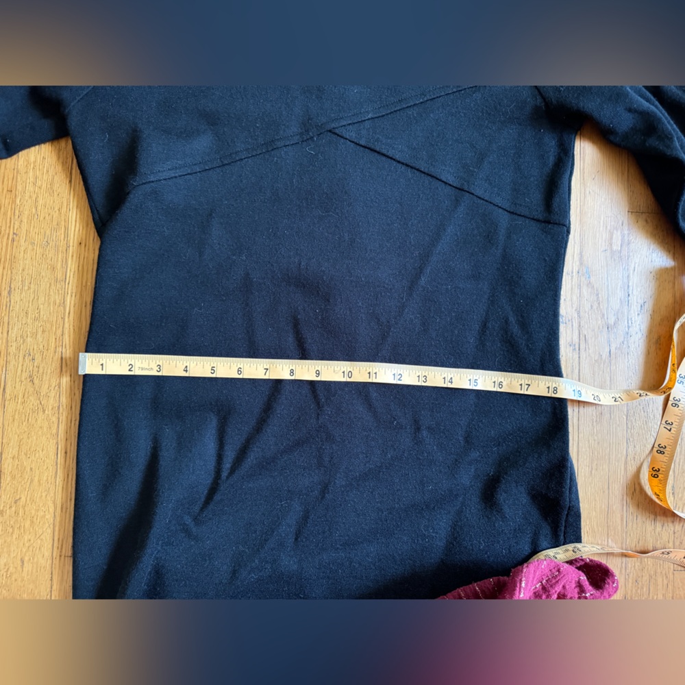 80s Vintage RK Originals Black Knit Long Sleeve Dress - Picture 6 of 7